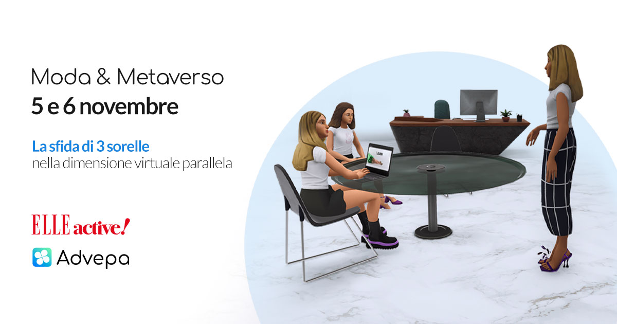 Tre avatar femminili siedono intorno a un tavolo
